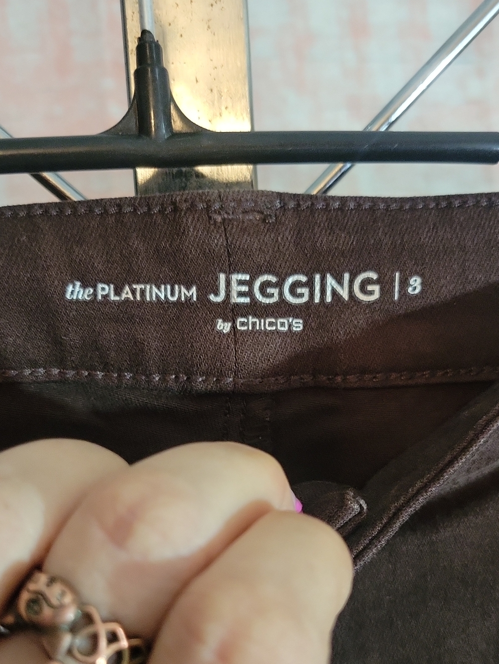 Chico's Dark Chocolate Jeggings - Picture 3 of 9